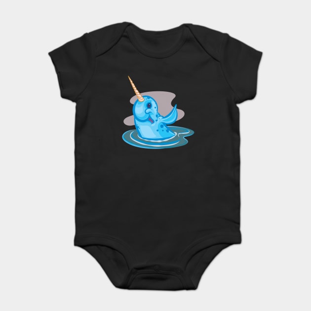 Narwhal Baby Bodysuit by majanation